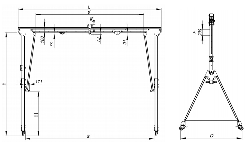 ELLERsafe Aluminium Portaalkraan LSB