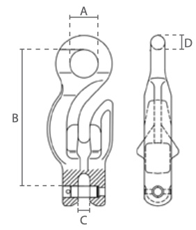 Inkorthaak technische tekening