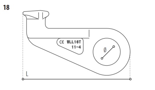 Containerhaak technische tekening