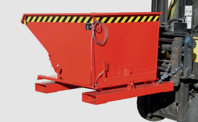 Bauer 3S kantelbak, 3-zijdig afrolsysteem, voor heftruck 02