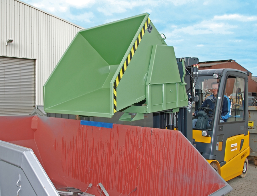 Bauer BK kantelbak gelakt, afrolsysteem, voor heftruck 01