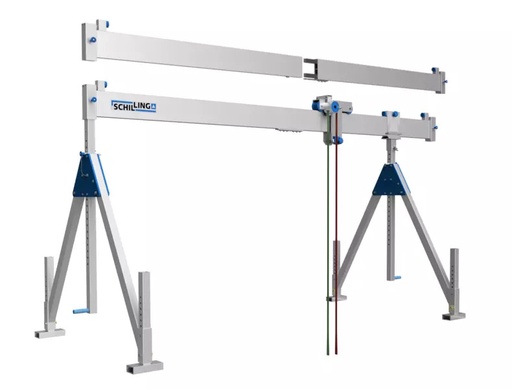[KR_PK_SES100] Portaalkraan, niet-verrijdbaar. Enkelligger, uitgevoerd in aluminium.