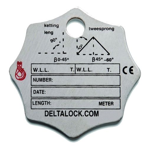 [KW_IDL1] Deltalock Identificatielabel voor hijskettingen