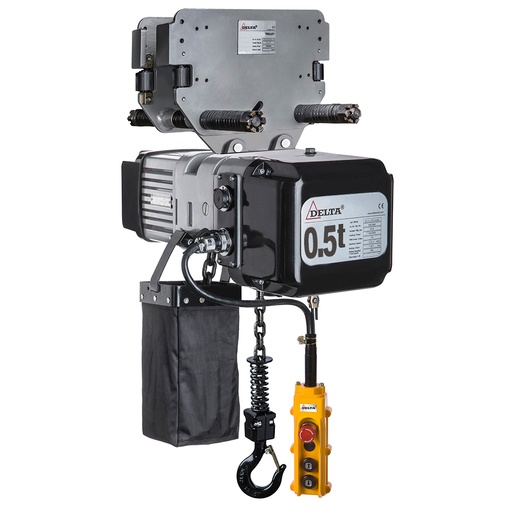 Delta DMY Elektrische Kettingtakel 230V, met duwloopkat