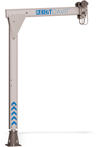 REID TDAVIT Kolomzwenkkraan, tandwiel aangedreven loopkat met topschalm